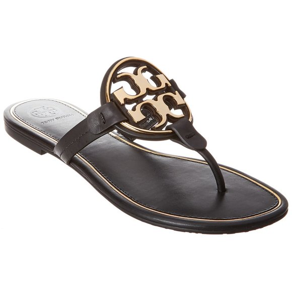 Tory Burch Shoes - NIB Tory Burch Metal Miller Leather Thong Sandal BLACK 7 7.5 8 8.5 9 9.5 AUTHNT